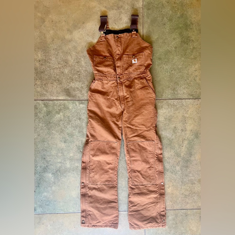 Quilted Canvas Women’s Insulated Bib Overalls Carhartt - Vintage